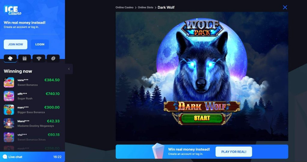 Dark Wolf at ICE Casino